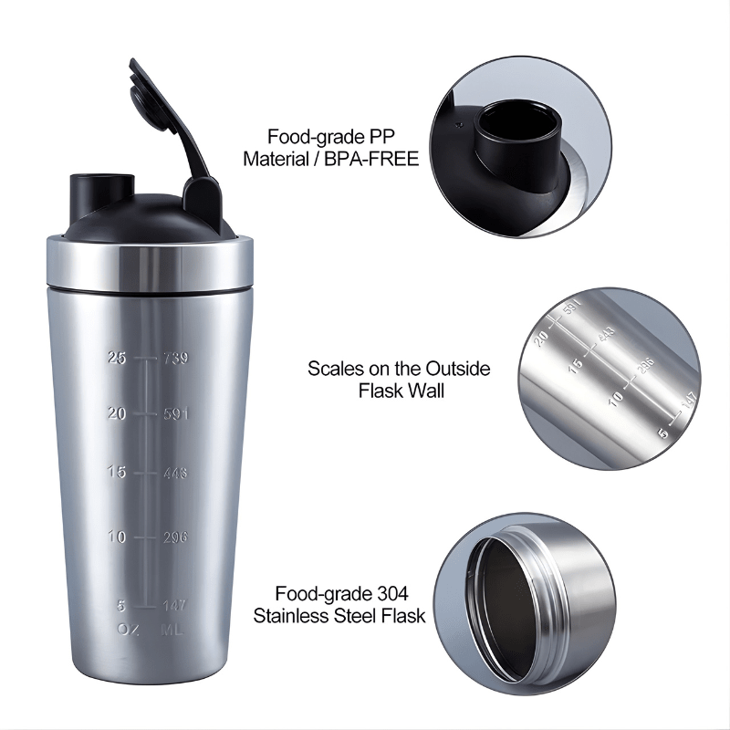 Stainless Steel Protein Shaker - HoldTheGear